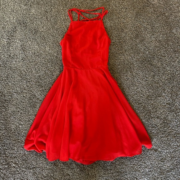 Lulus XS small short red backless dress, worn once - Picture 2 of 4